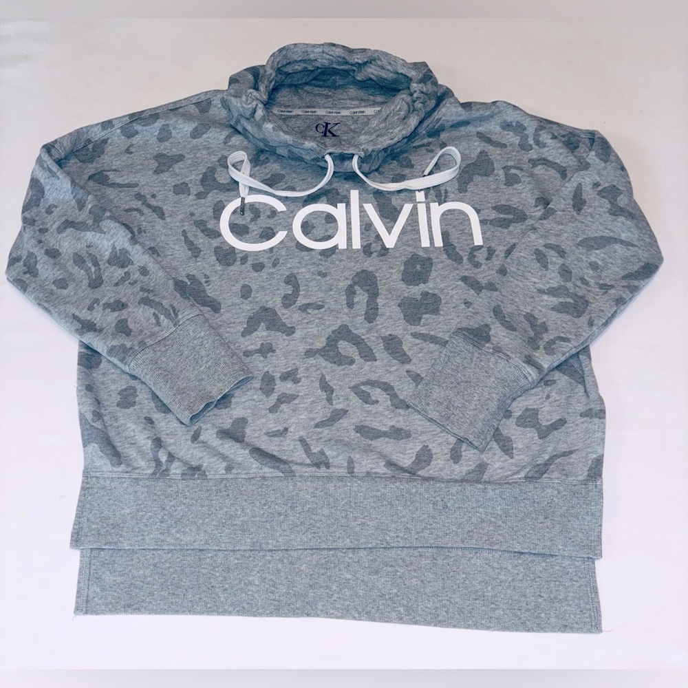 Calvin Klein Gray Animal Print Pullover